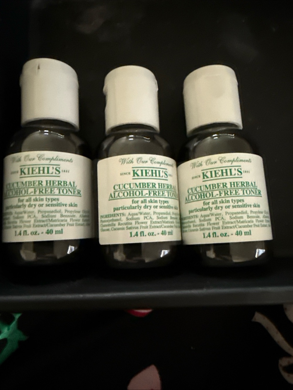 Kiehl's Men Grooming Cucumber Herbal Toner - set of 3